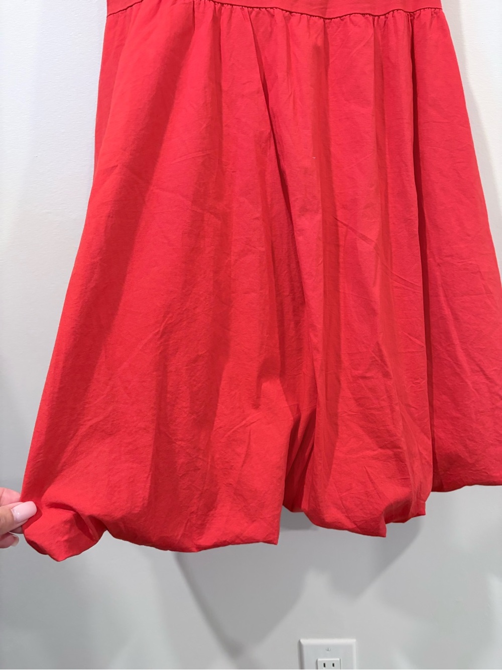 La Piccola Creativa Made in Italy Red Cotton Fit & Flare Bubble Hem Dress M - Picture 4 of 12